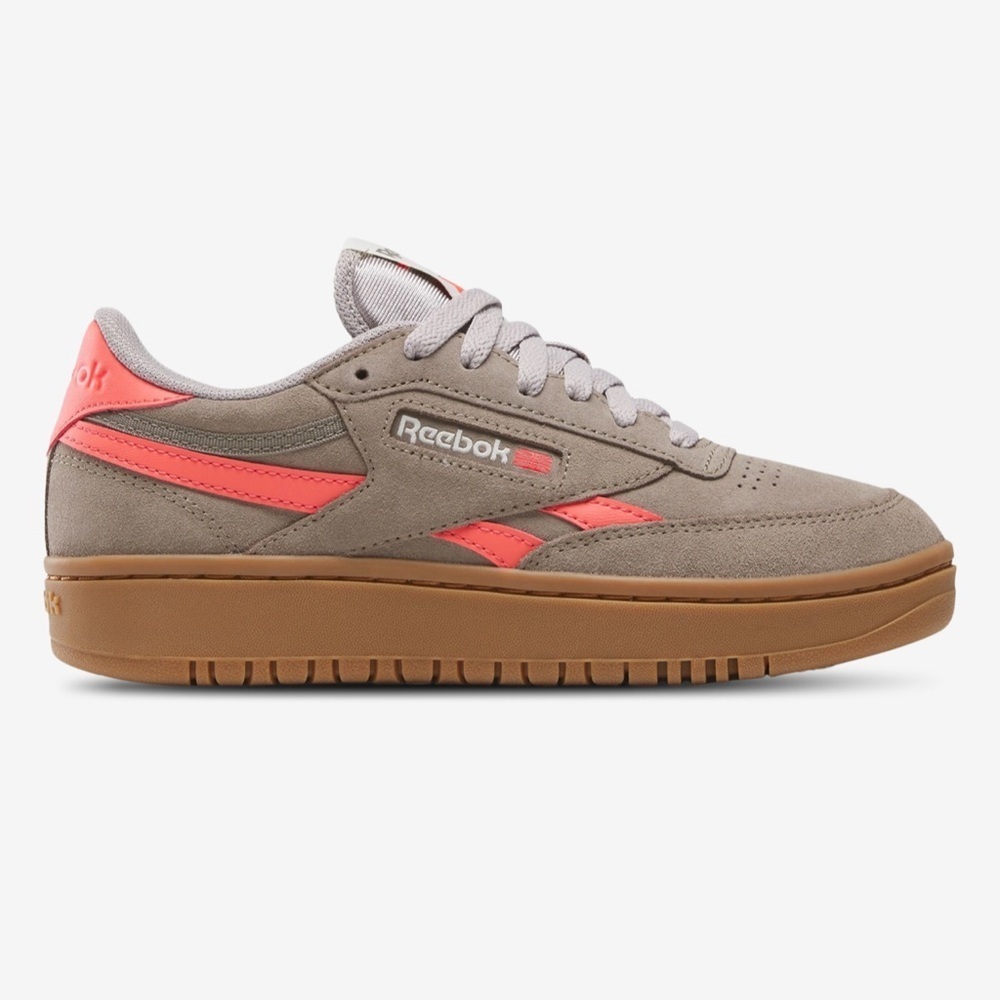 Reebok Club C Double Revenge Taupe and Coral Sneakers size 8